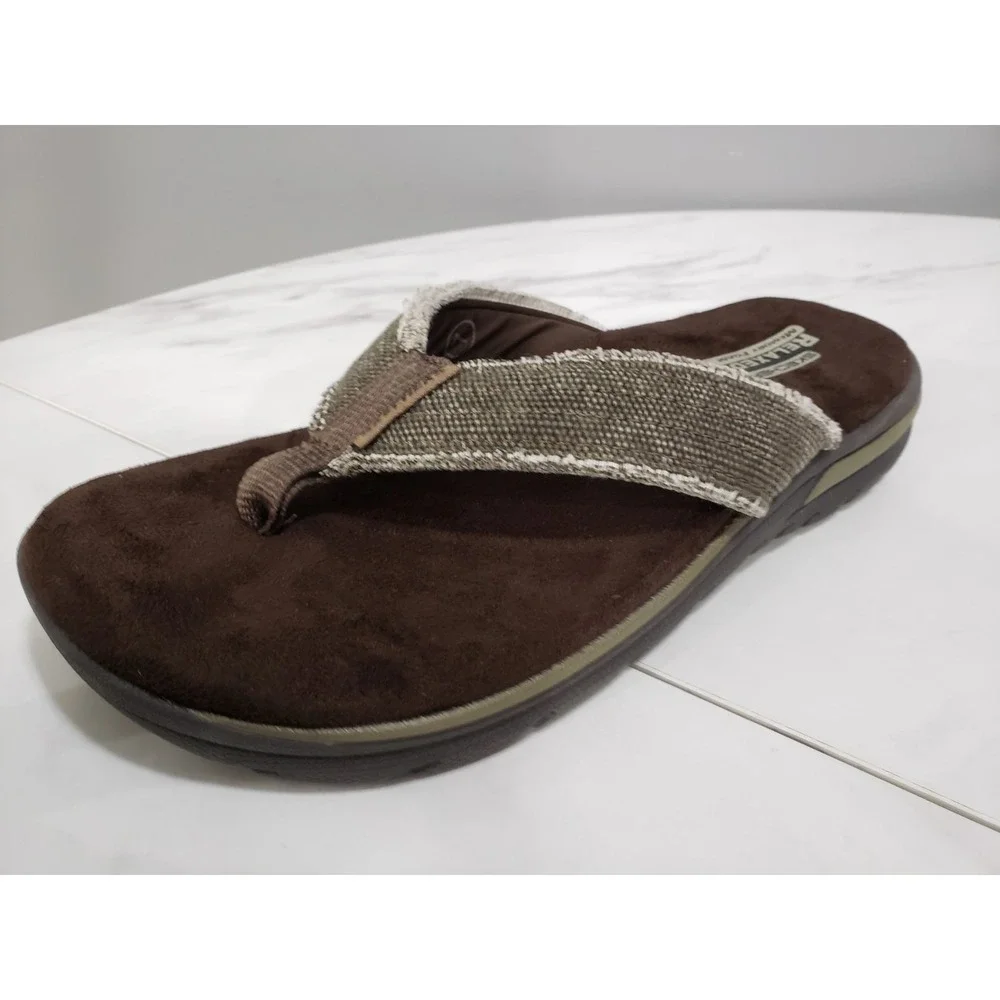 NEW NO BOX - SIZE 7  Men Skechers Relaxed Fit Supreme Bosnia Sandals 64152 Brown